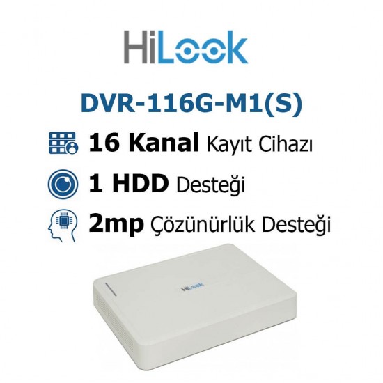 Hilook DVR-116G-M1(S) 16 kanal DVR kayıt cihazı hibrit AHD IP güvenlik sistemi çözümü